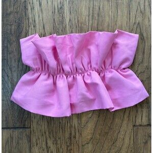 Zara Ruffle Pink Crop Top Med NWT